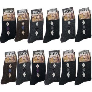 Men Winter Socks Warm Lamb Wool Christmas Socks, Stocking Stuffer 10-13 12 Pairs